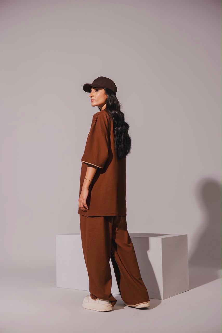 Dark Brown Zipper Coord Set