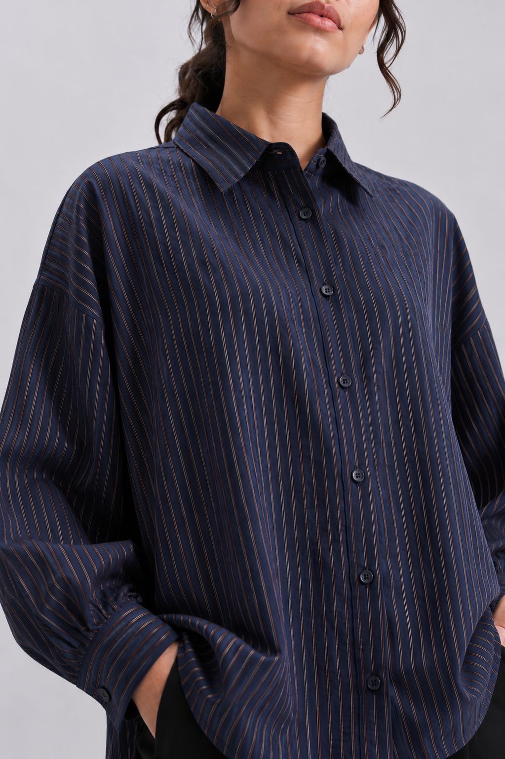 Golden Navy Stripe Shirt