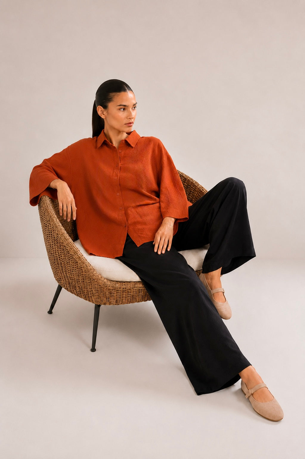 Rust Oversized Button Down