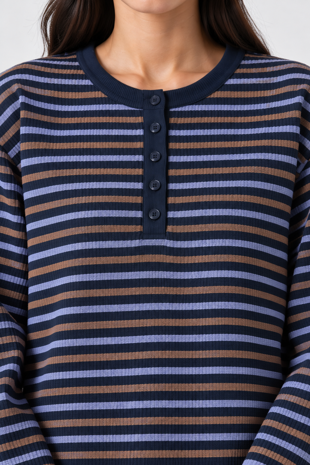 Navy Stripe Henley