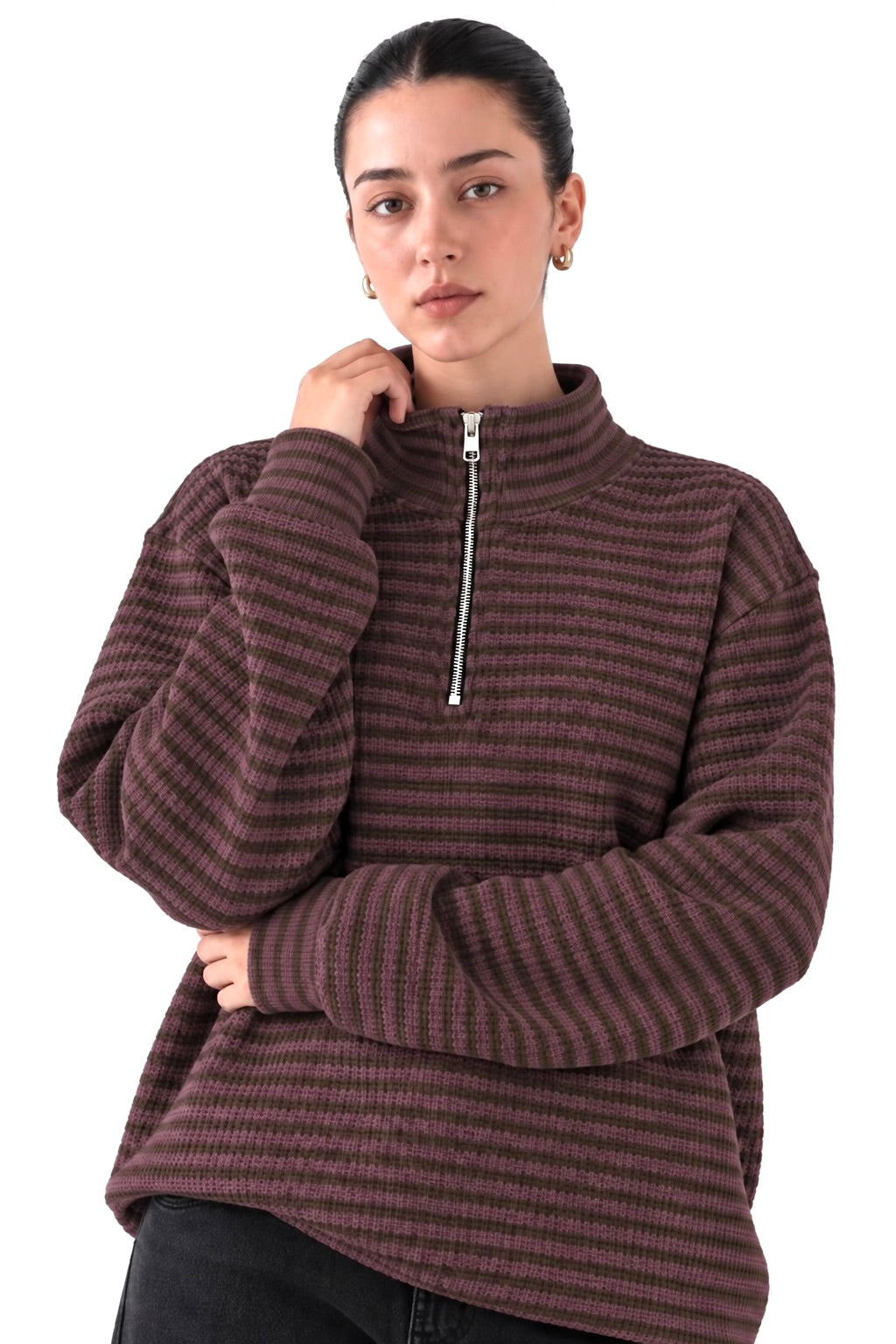 Mauve Brown Oversized Top