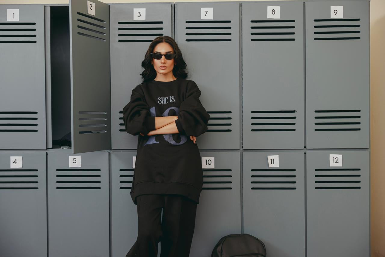 Black Denim Coord Set