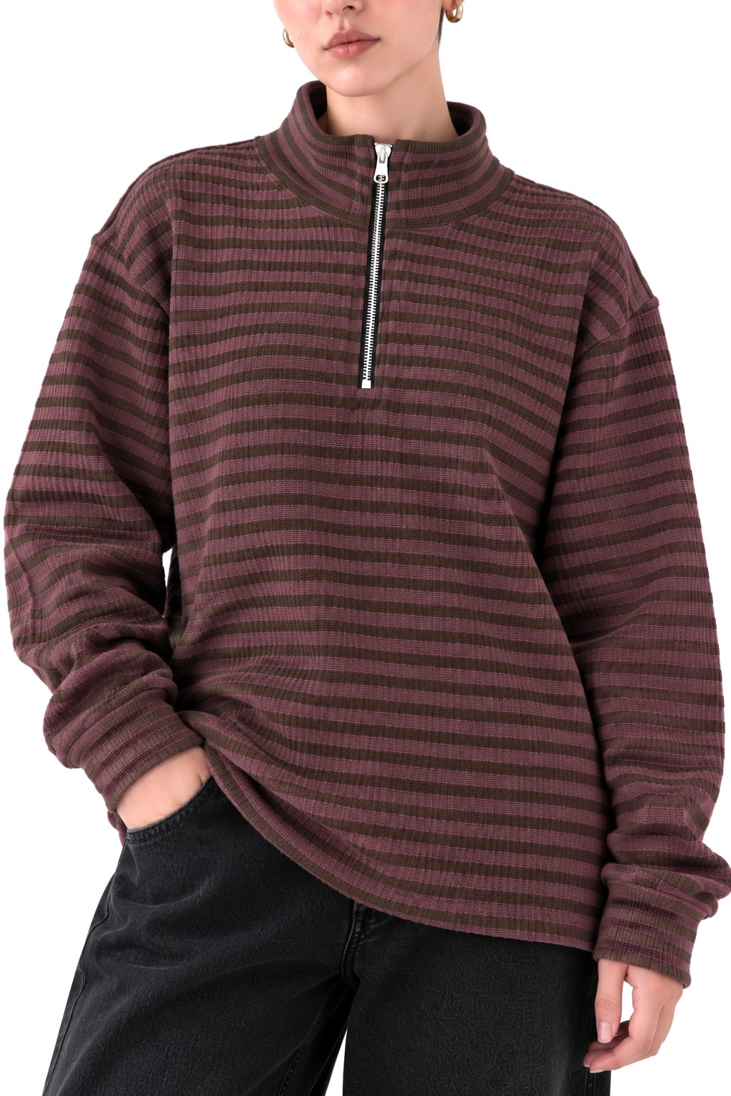 Mauve Brown Oversized Top