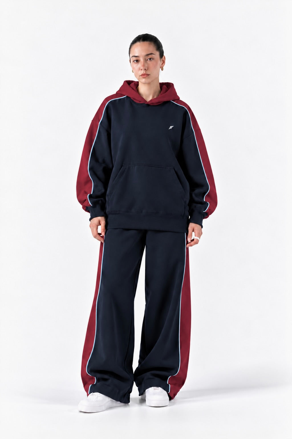 Navy Burgundy Coordset