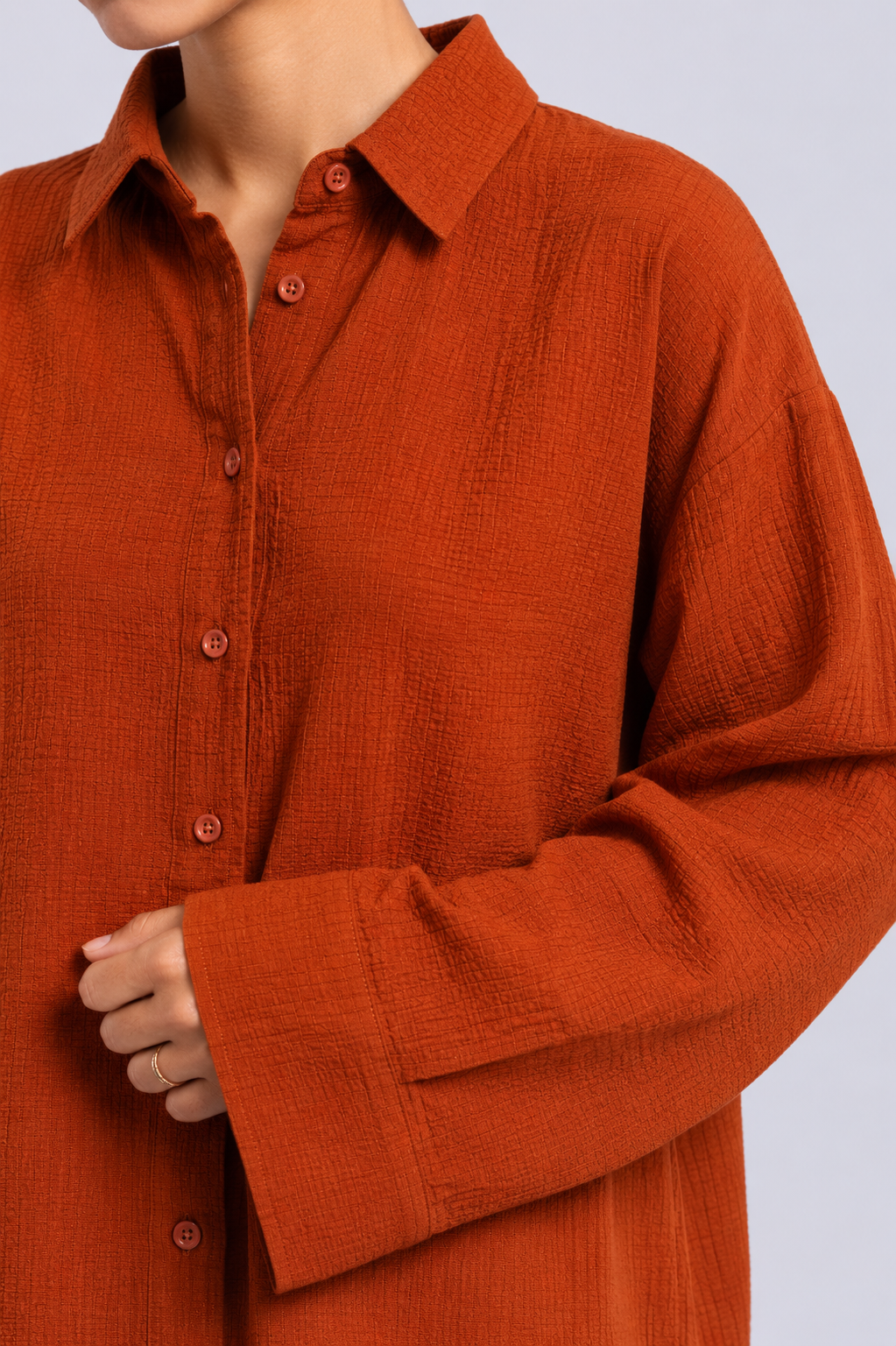 Rust Oversized Button Down