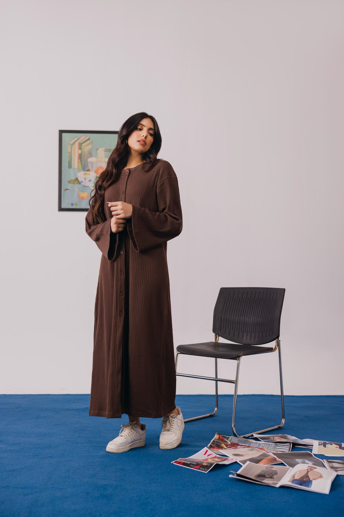 Brown Drop Needle Dress
