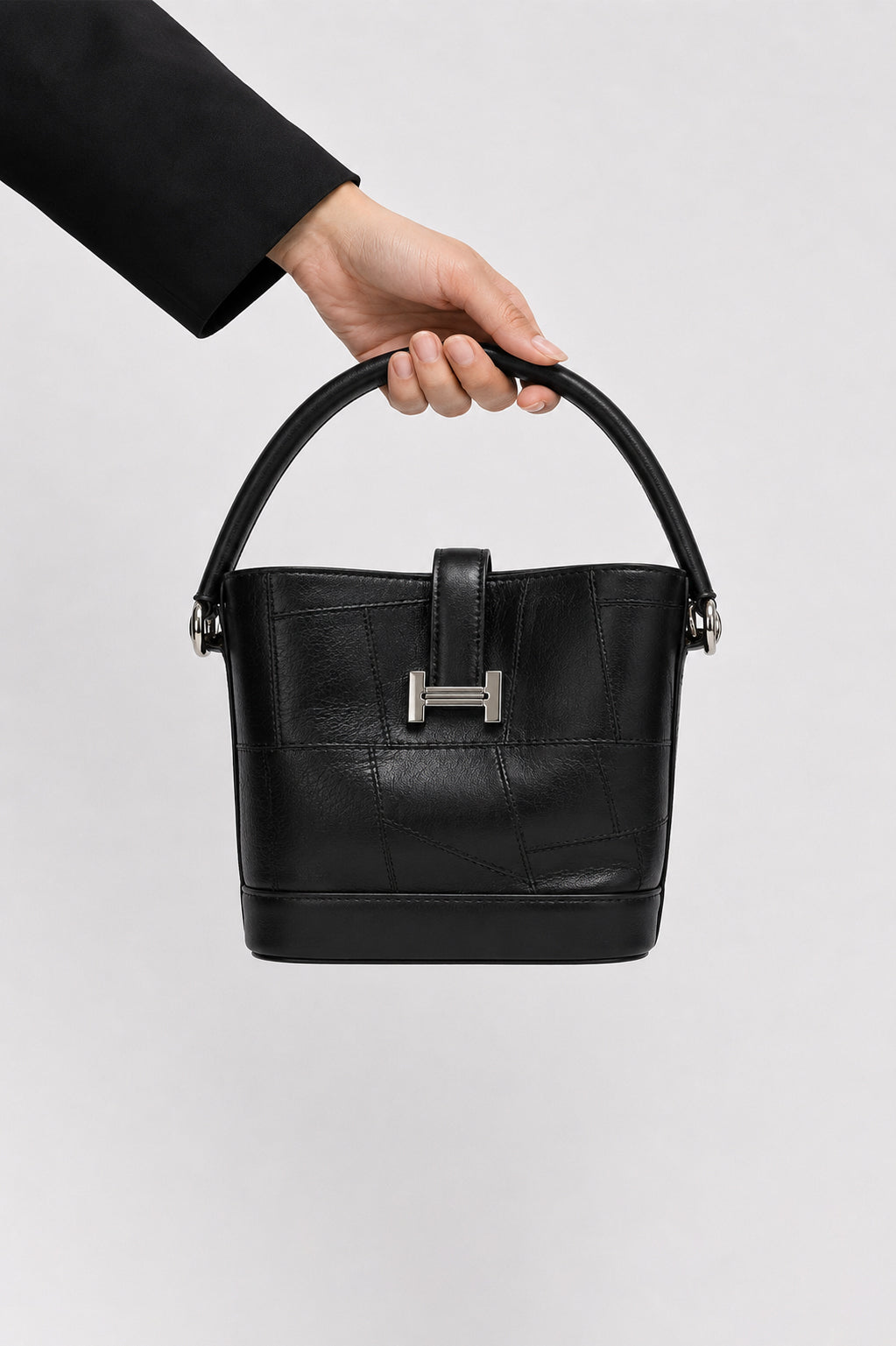 Black Bucket Hand Bag