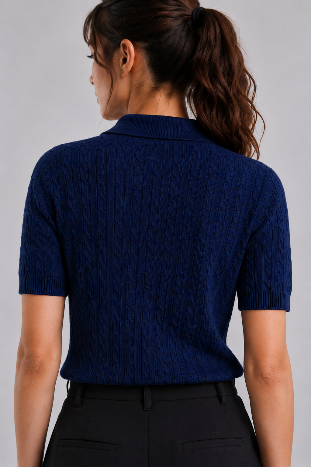 Navy Blue Cable Knit
