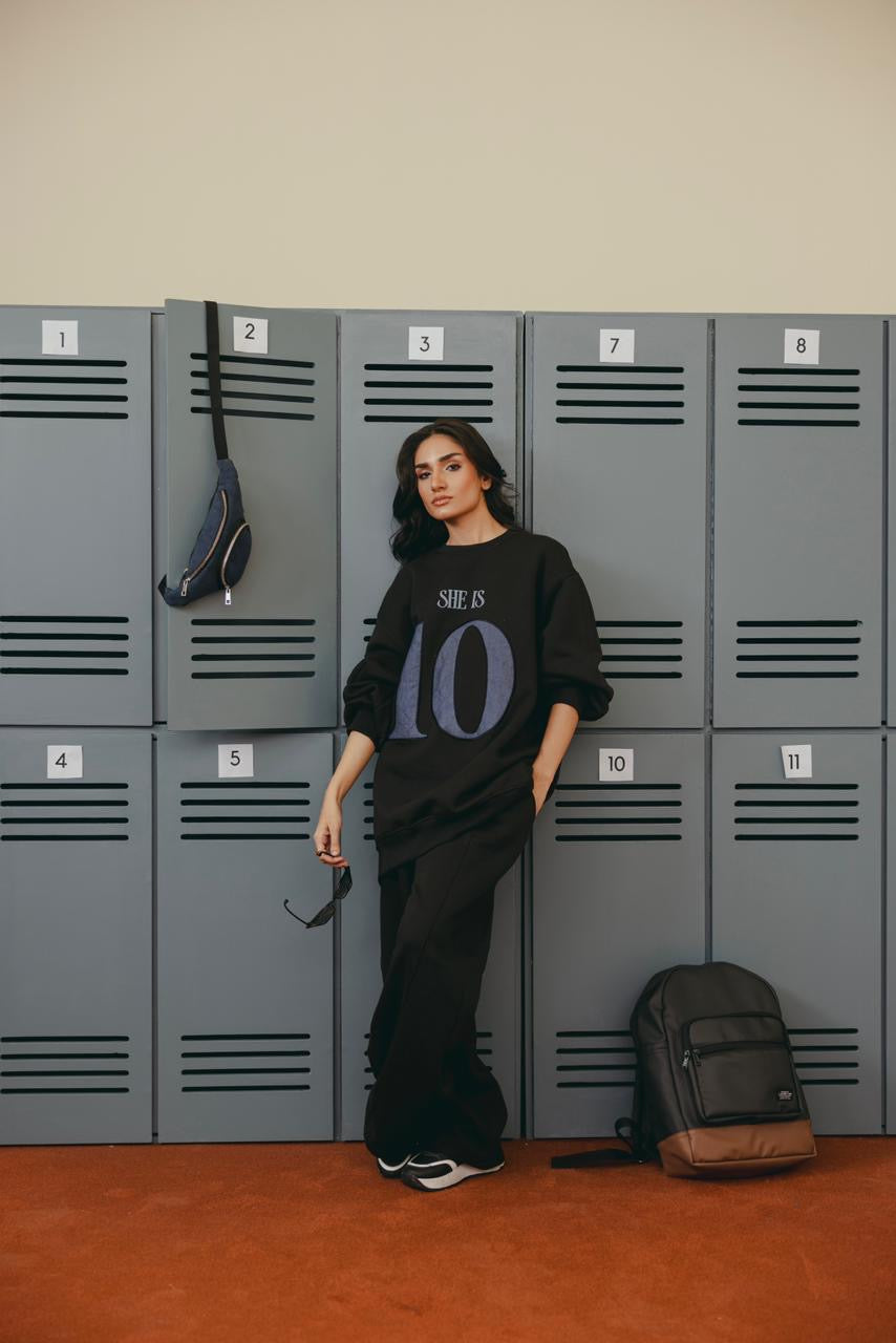 Black Denim Coord Set