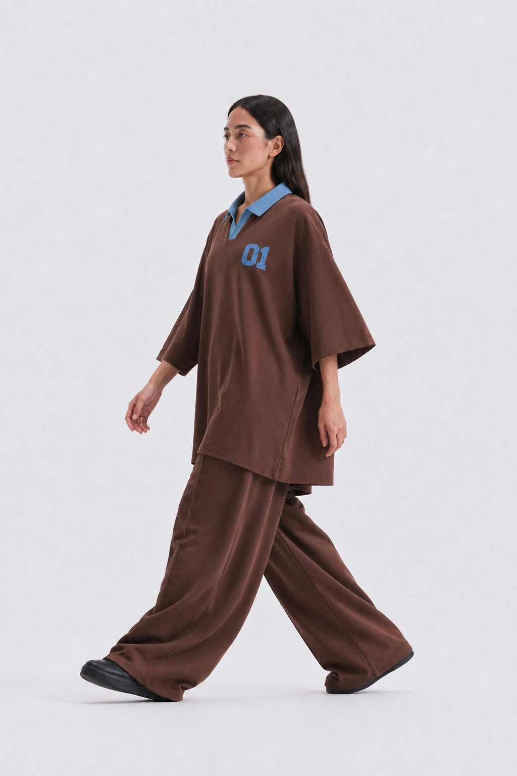 Brown Denim Coord Set