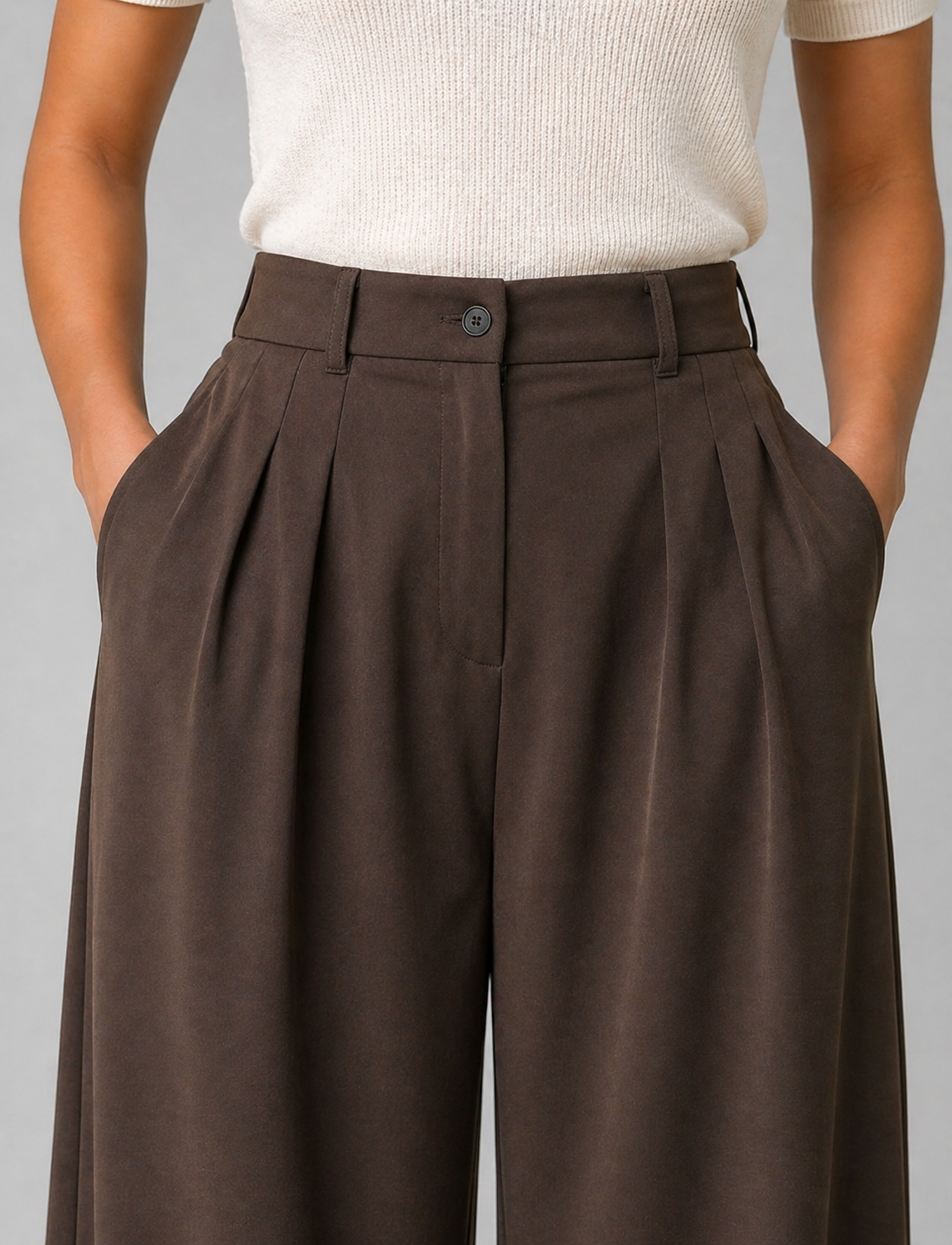 Dark Brown Tailored Pants