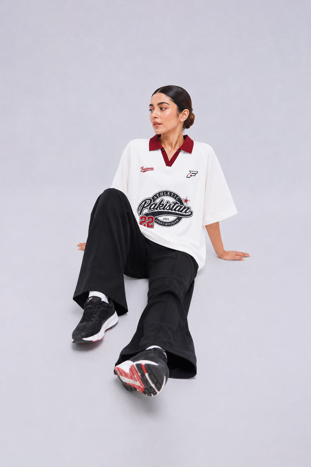 White Varsity Polo
