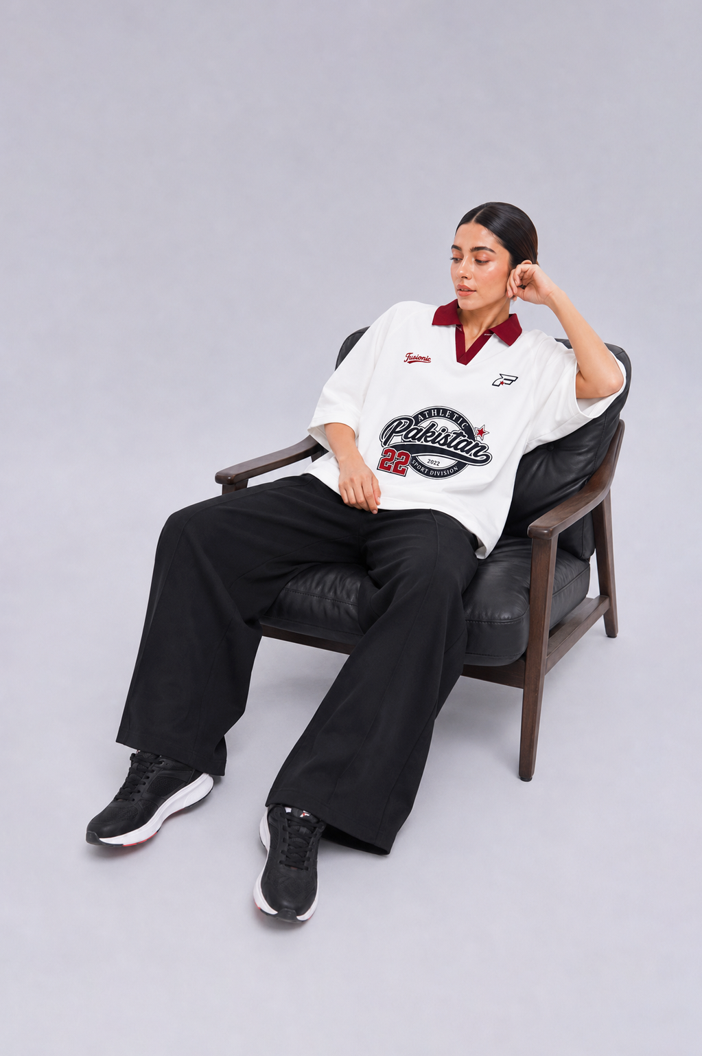 White Varsity Polo