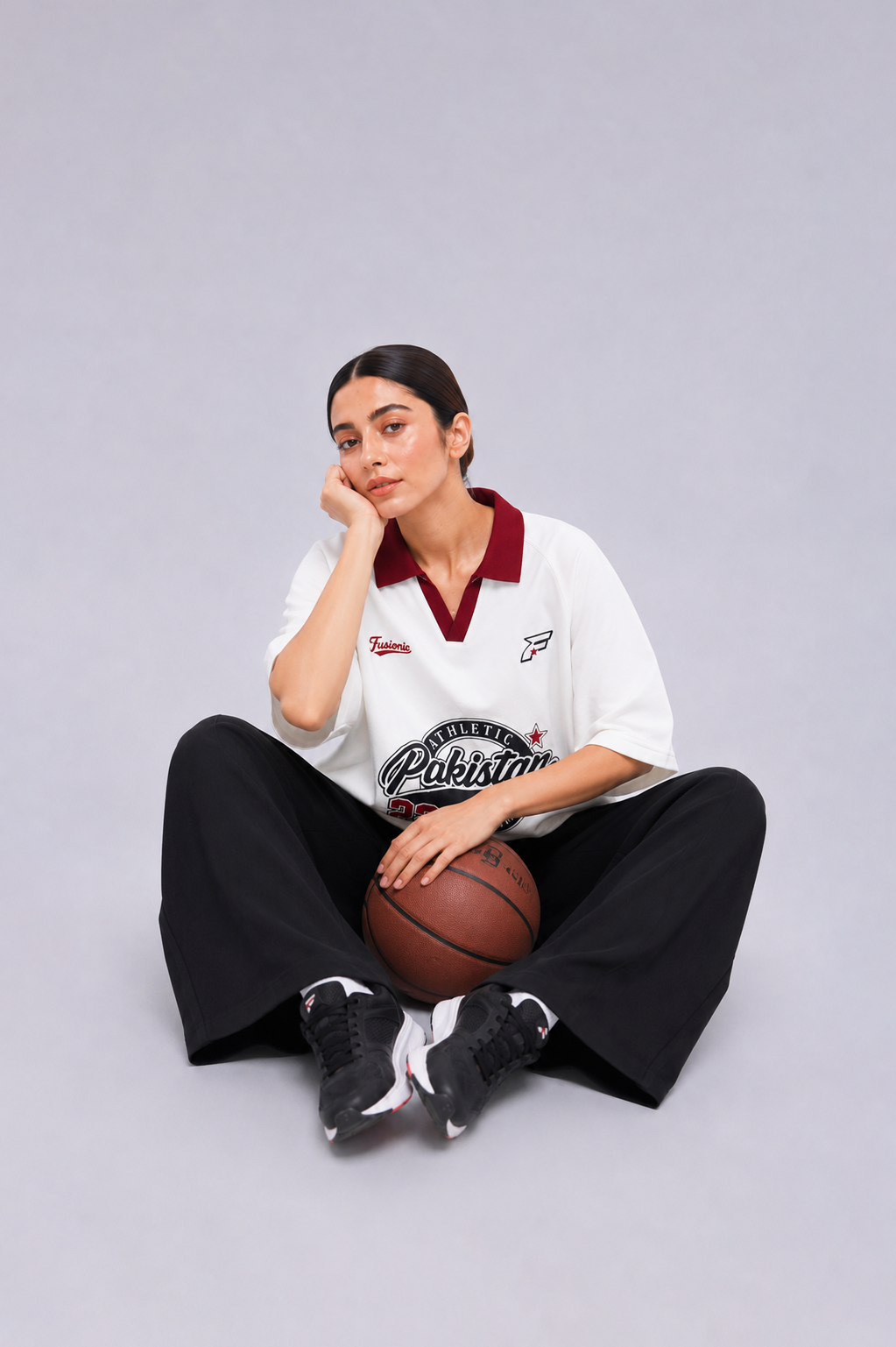 White Varsity Polo