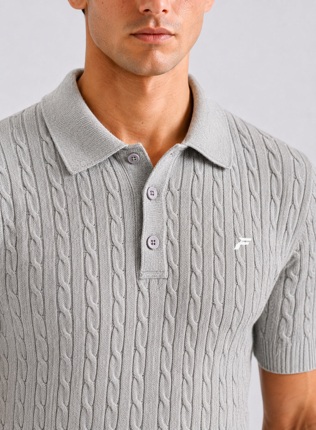 Gray Cable Knit Men