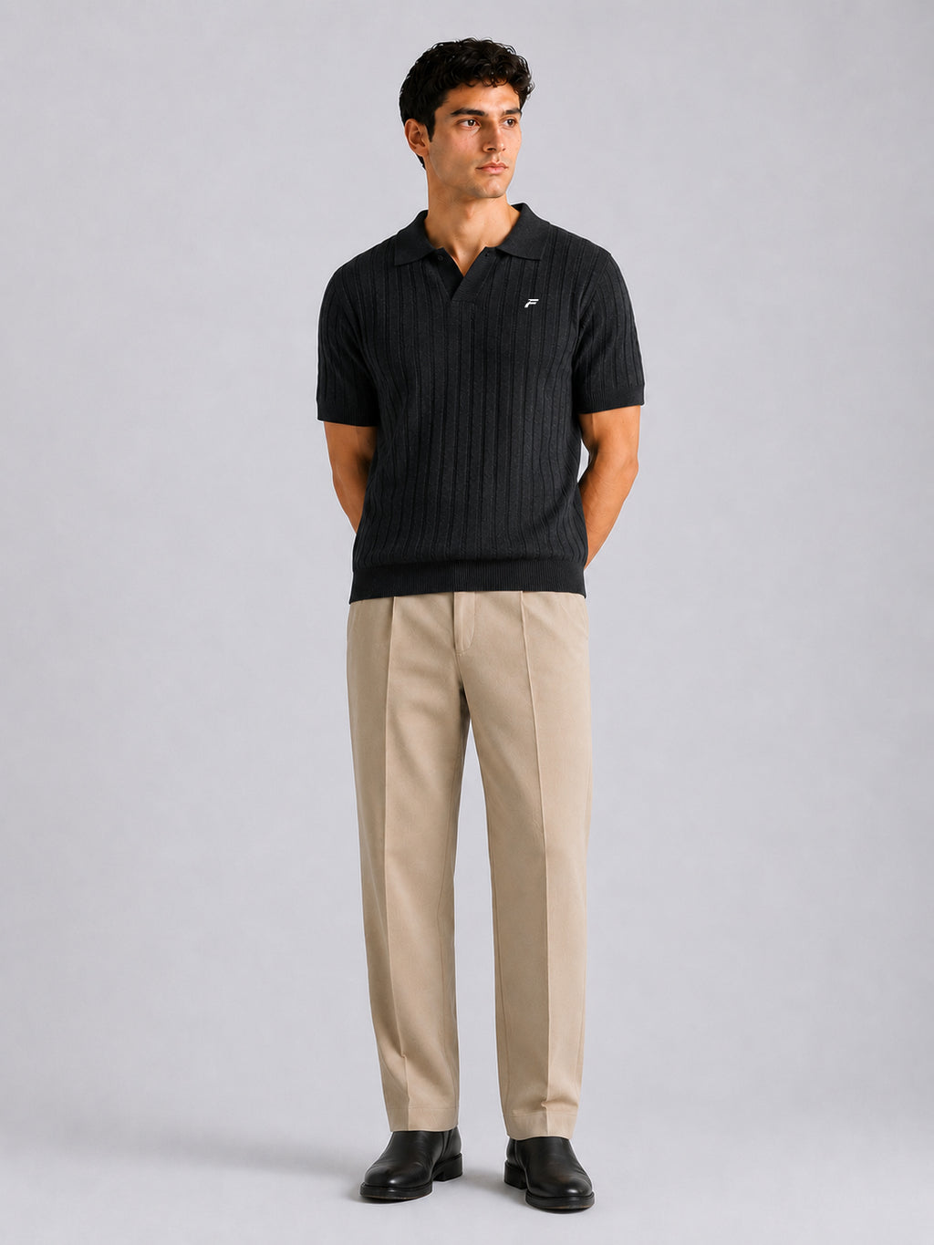 Black Drop Needle Knit Men