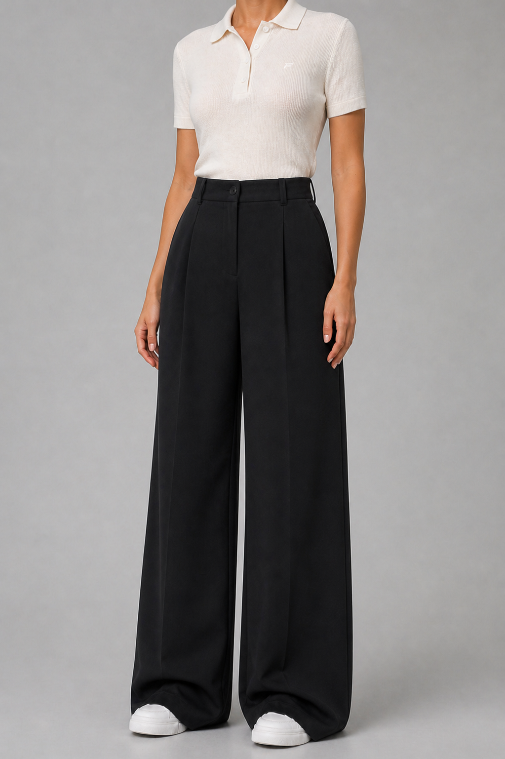 Black Twill Tailored Pants