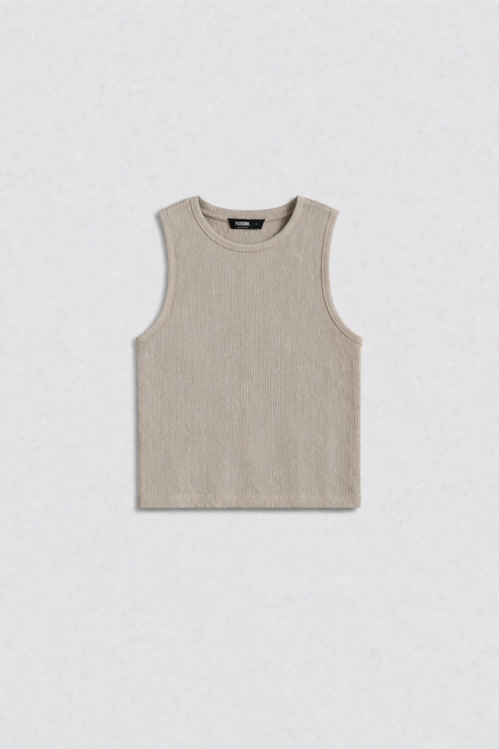 Beige Ribbed Tank Top