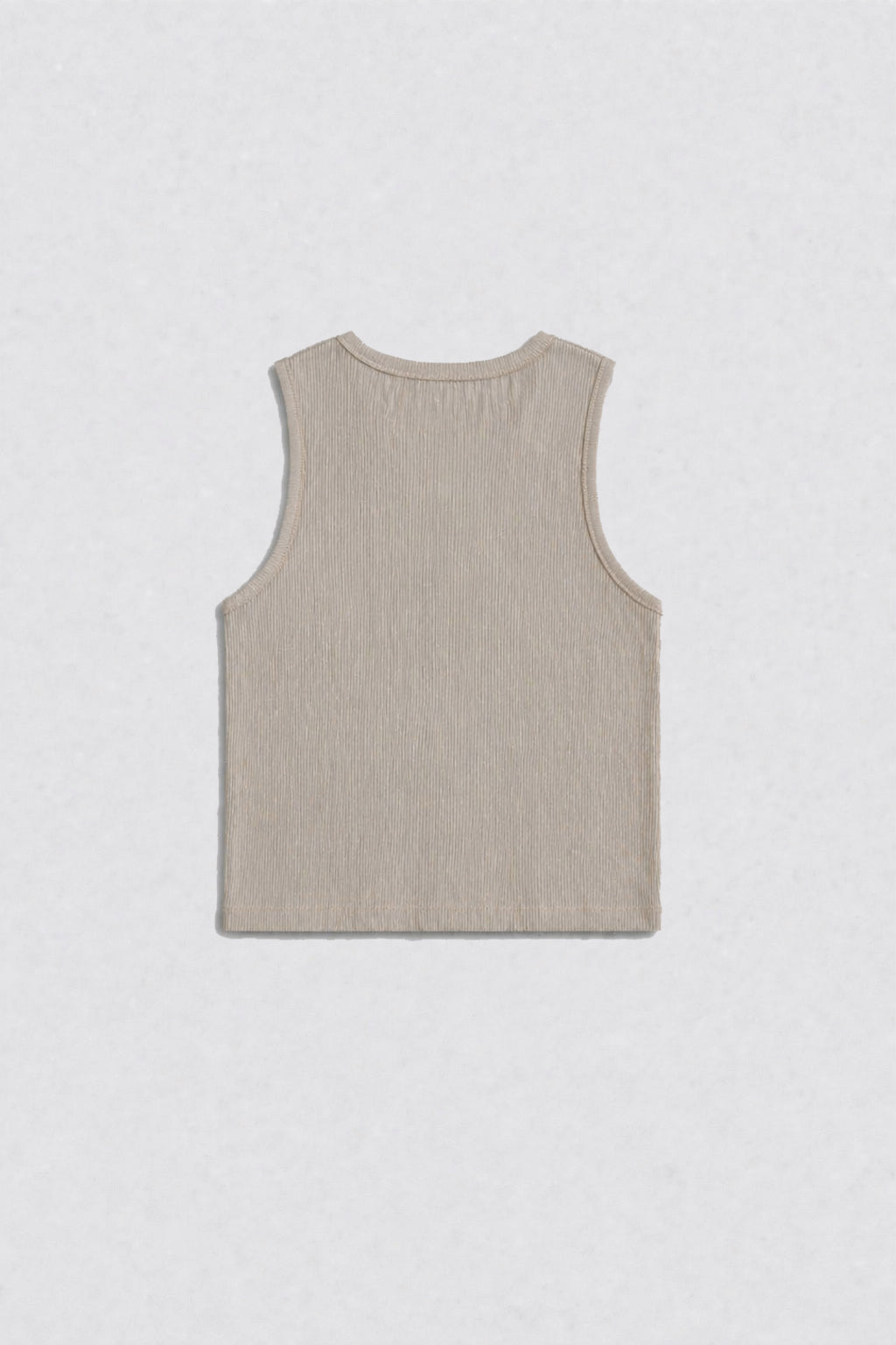 Beige Ribbed Tank Top