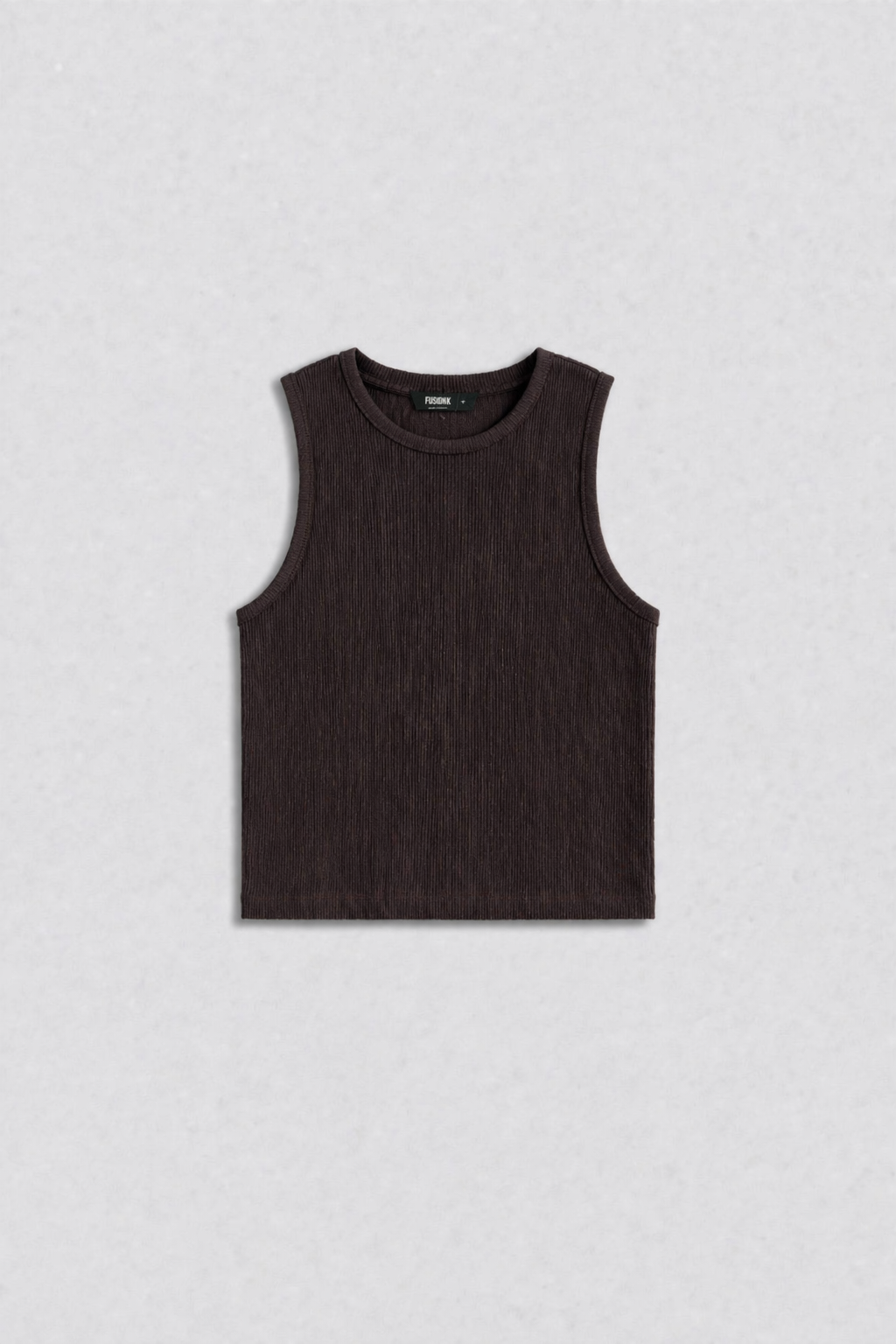 Brown Ribbed Tank Top