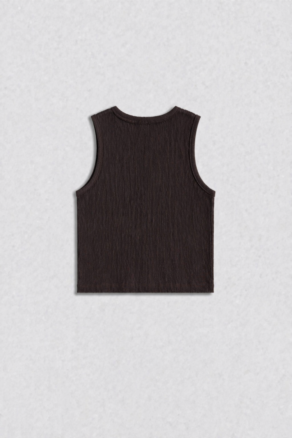 Brown Ribbed Tank Top
