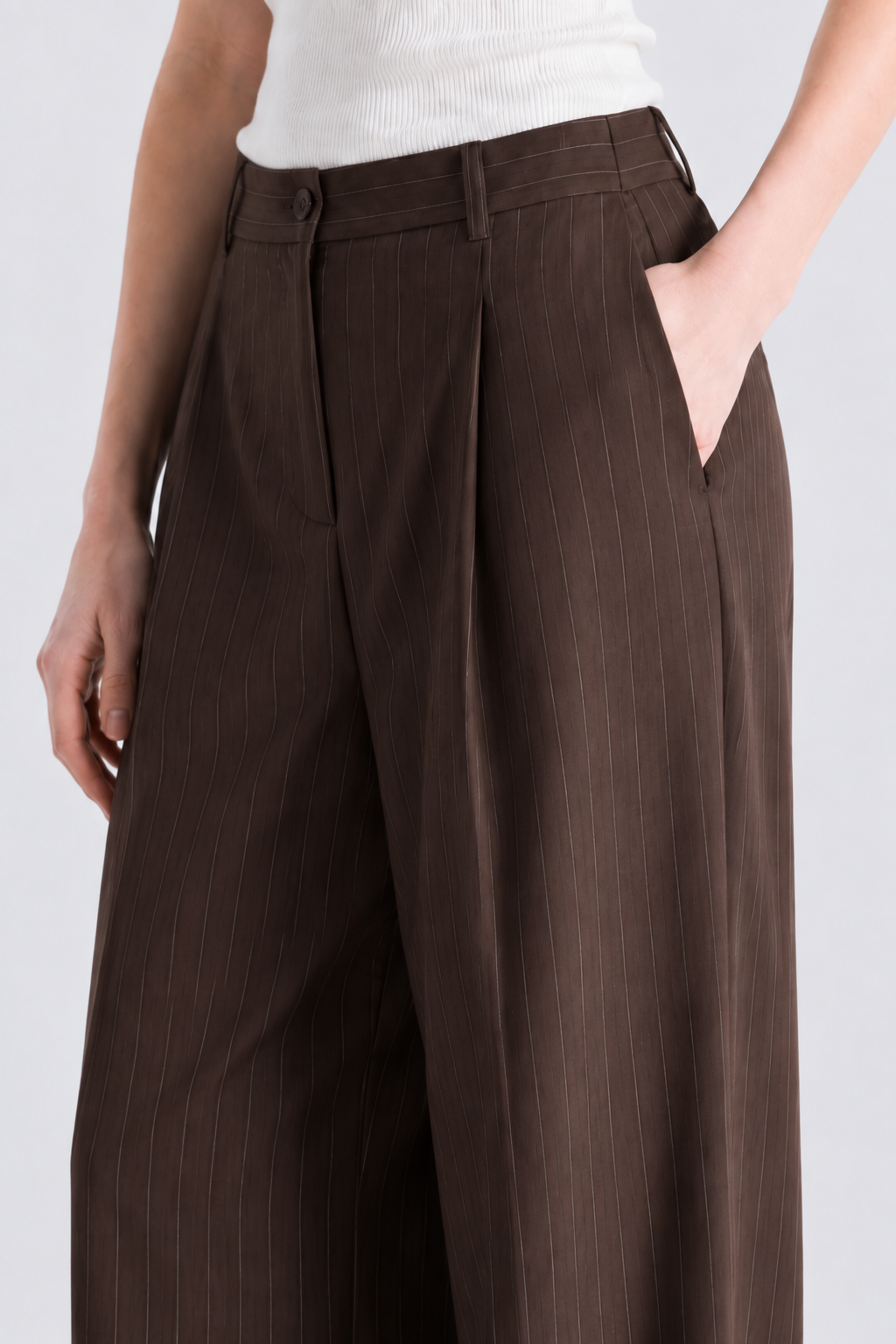 Brown Pinstripe Pant