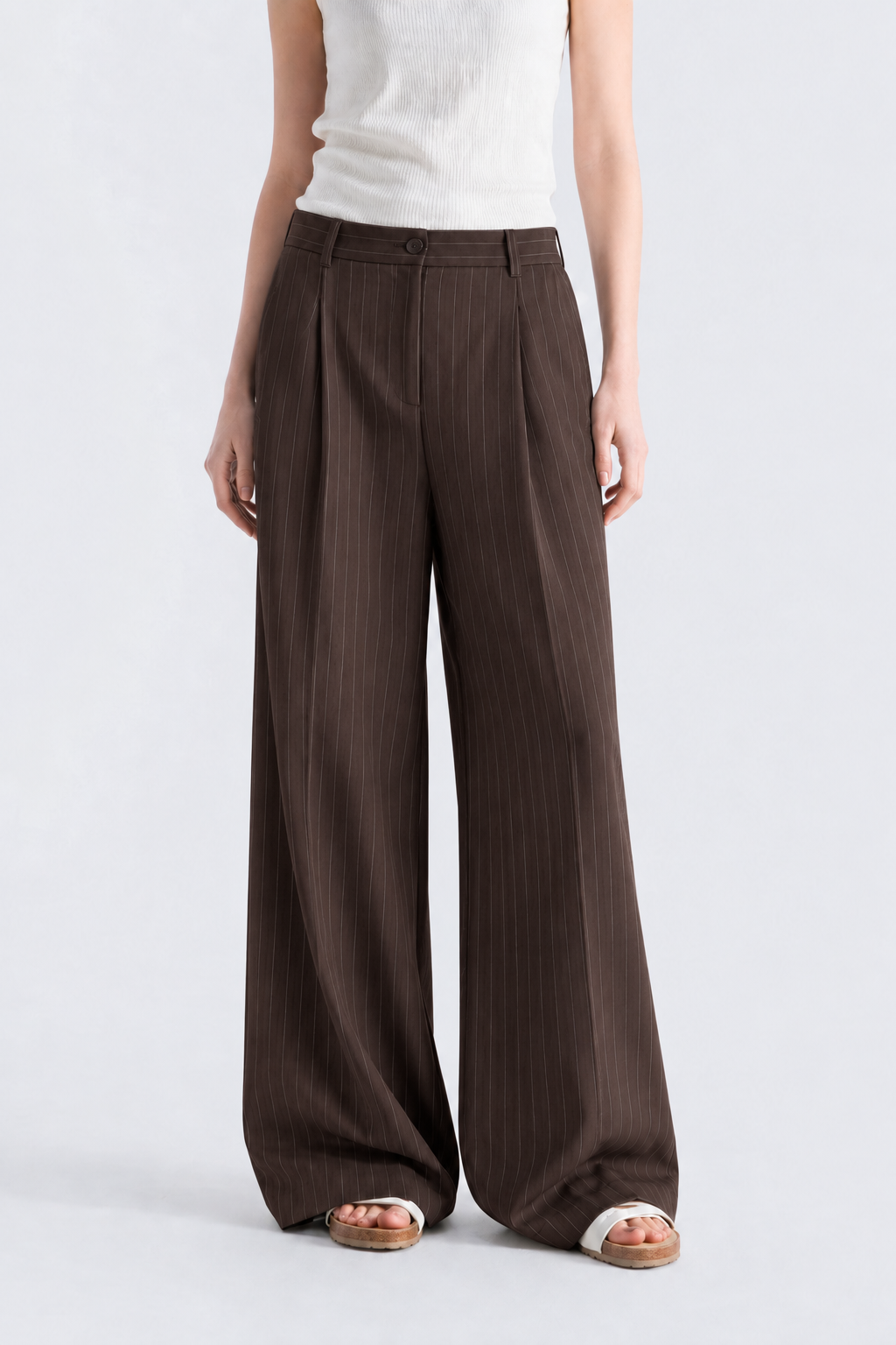 Brown Pinstripe Pant
