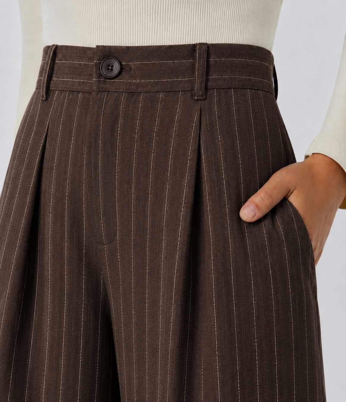 Brown Pinstripe Pant