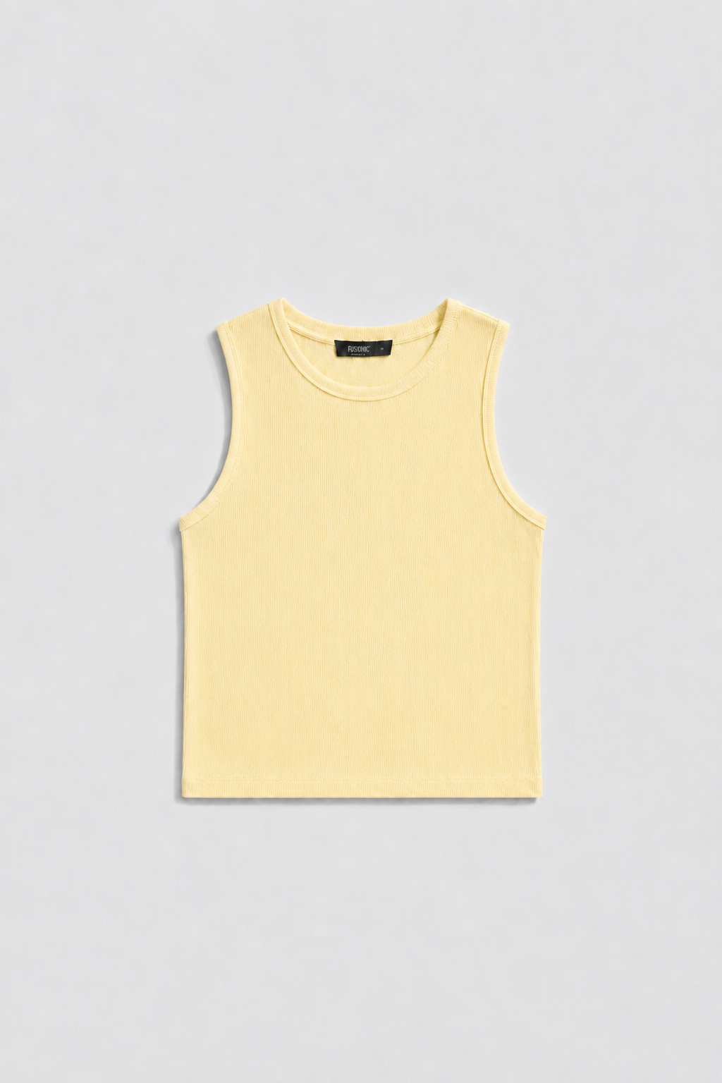 Butter Yellow Ribbed Tank Top