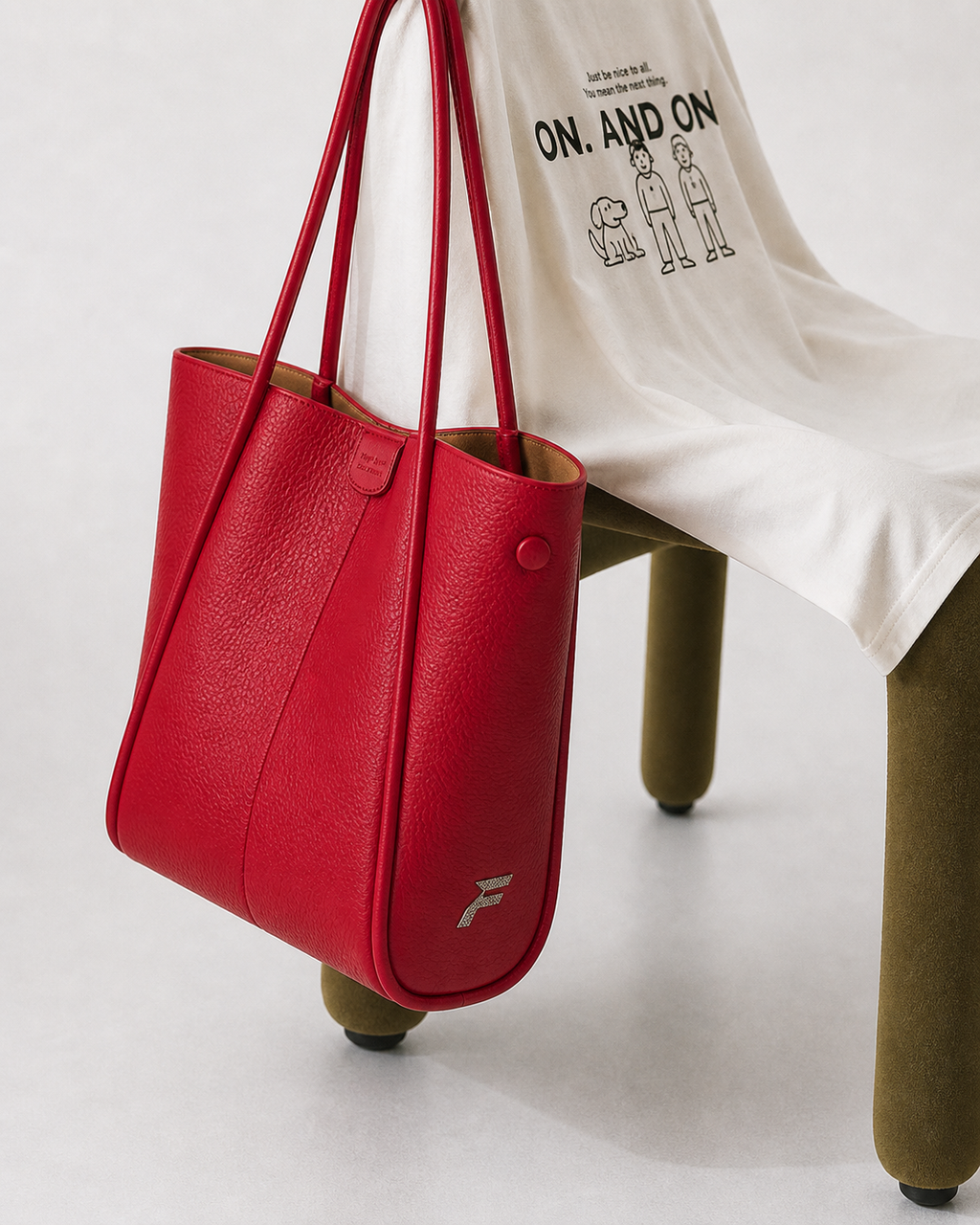 Red Pebbled Tote