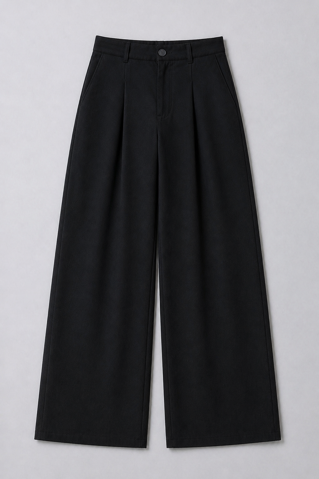 Black Twill Tailored Pants