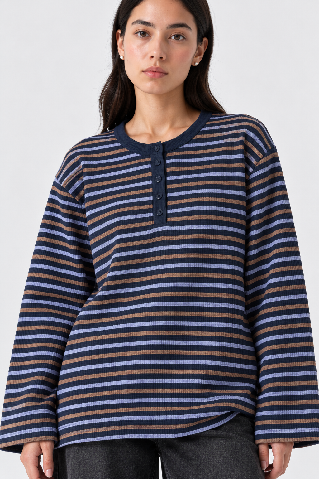 Navy Stripe Henley
