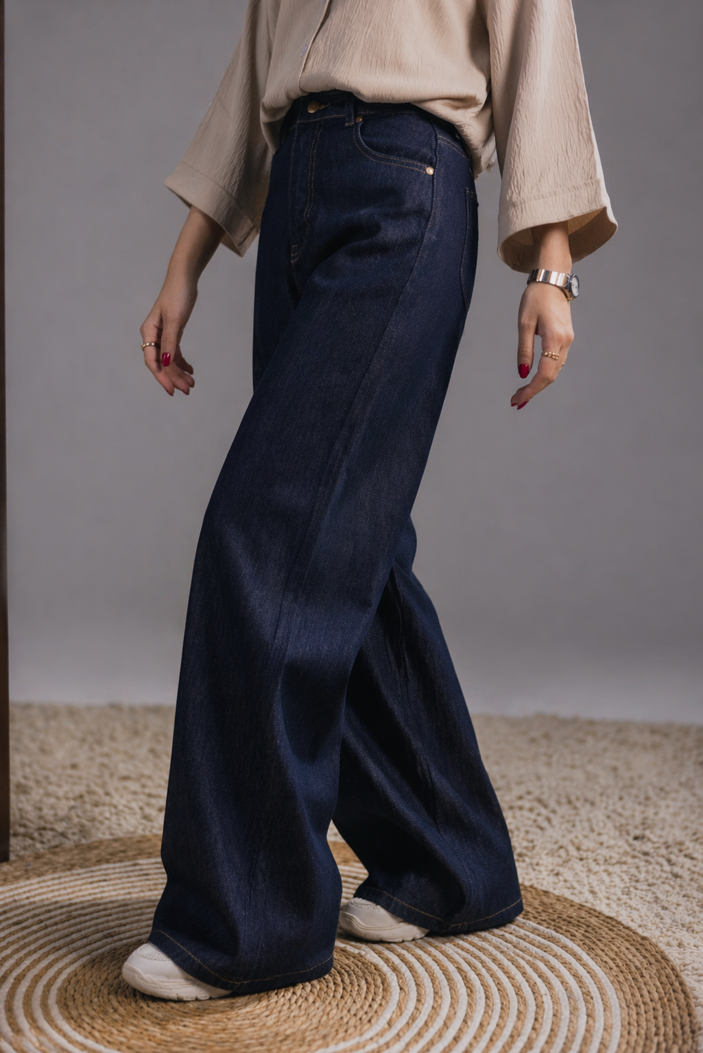 Indigo Blue Wide Leg Jeans