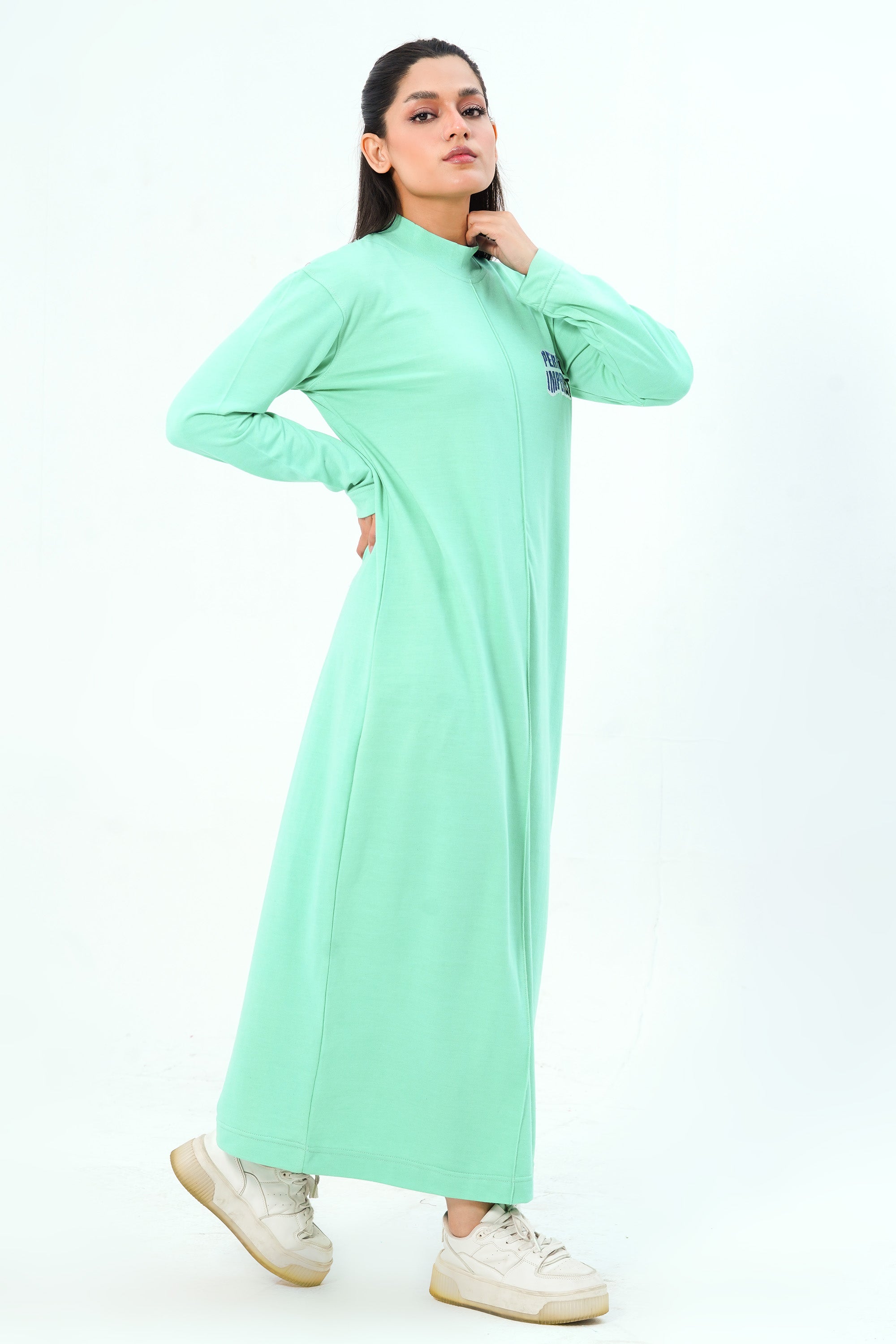 Aqua Green Long Dress Fusionic.pk Aqua Green Long Dress Fusionic.pk