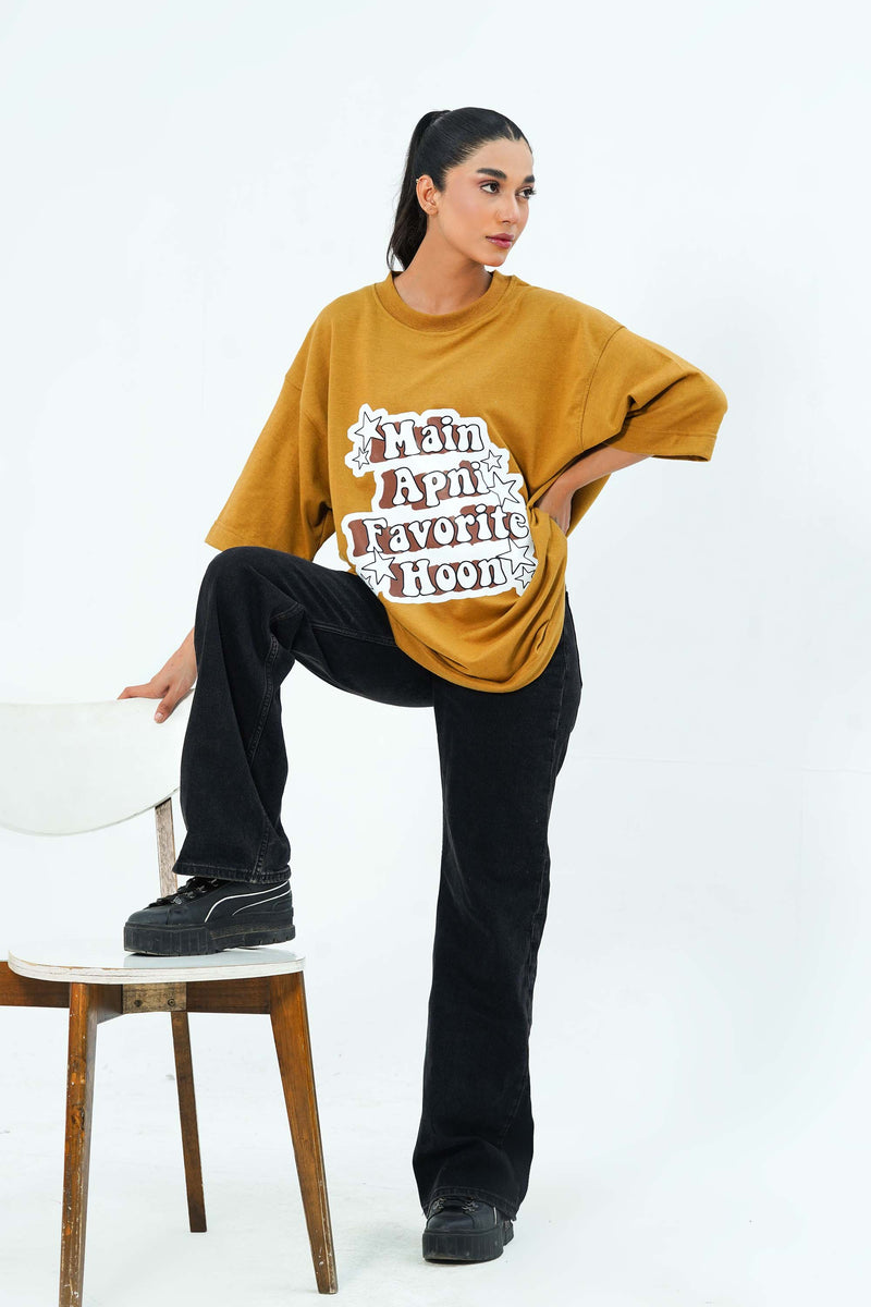 Mustard Brown Oversized Tee