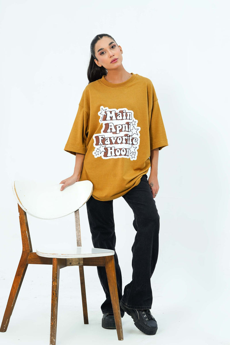 Mustard Brown Oversized Tee