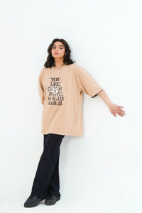 Latte Brown Oversized Tee