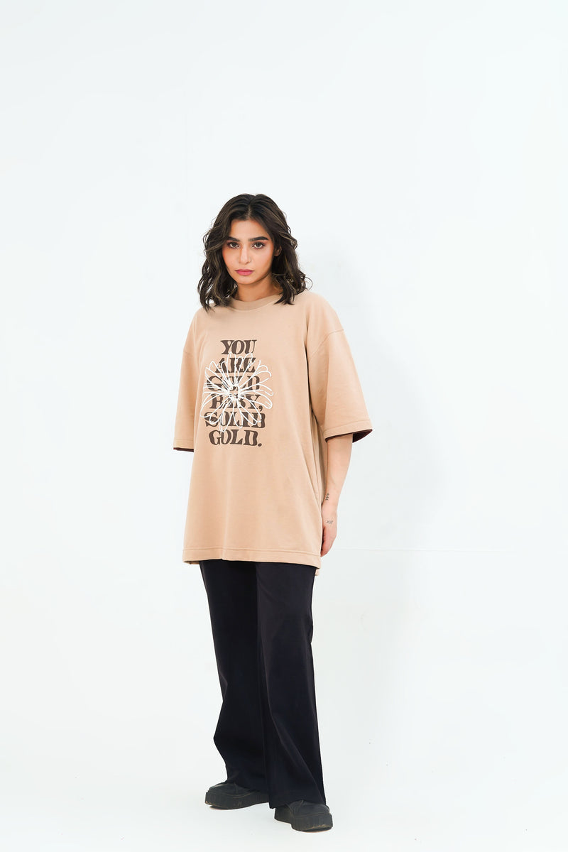 Latte Brown Oversized Tee