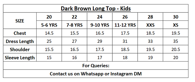 Dark Brown Long Top - Kids