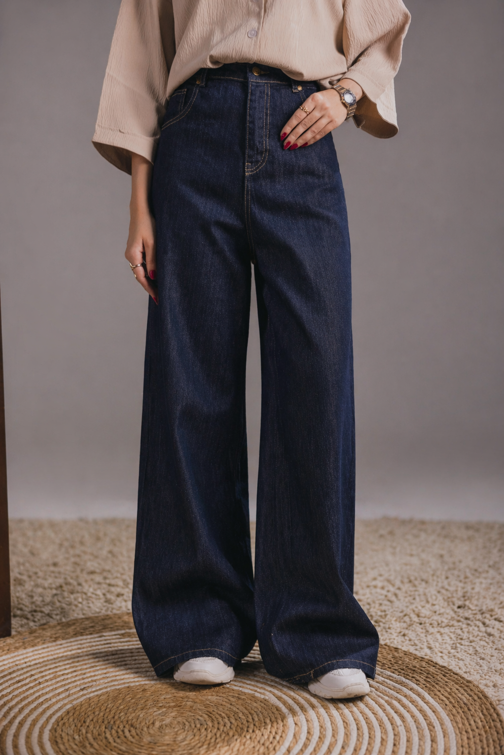 Indigo Blue Wide Leg Jeans