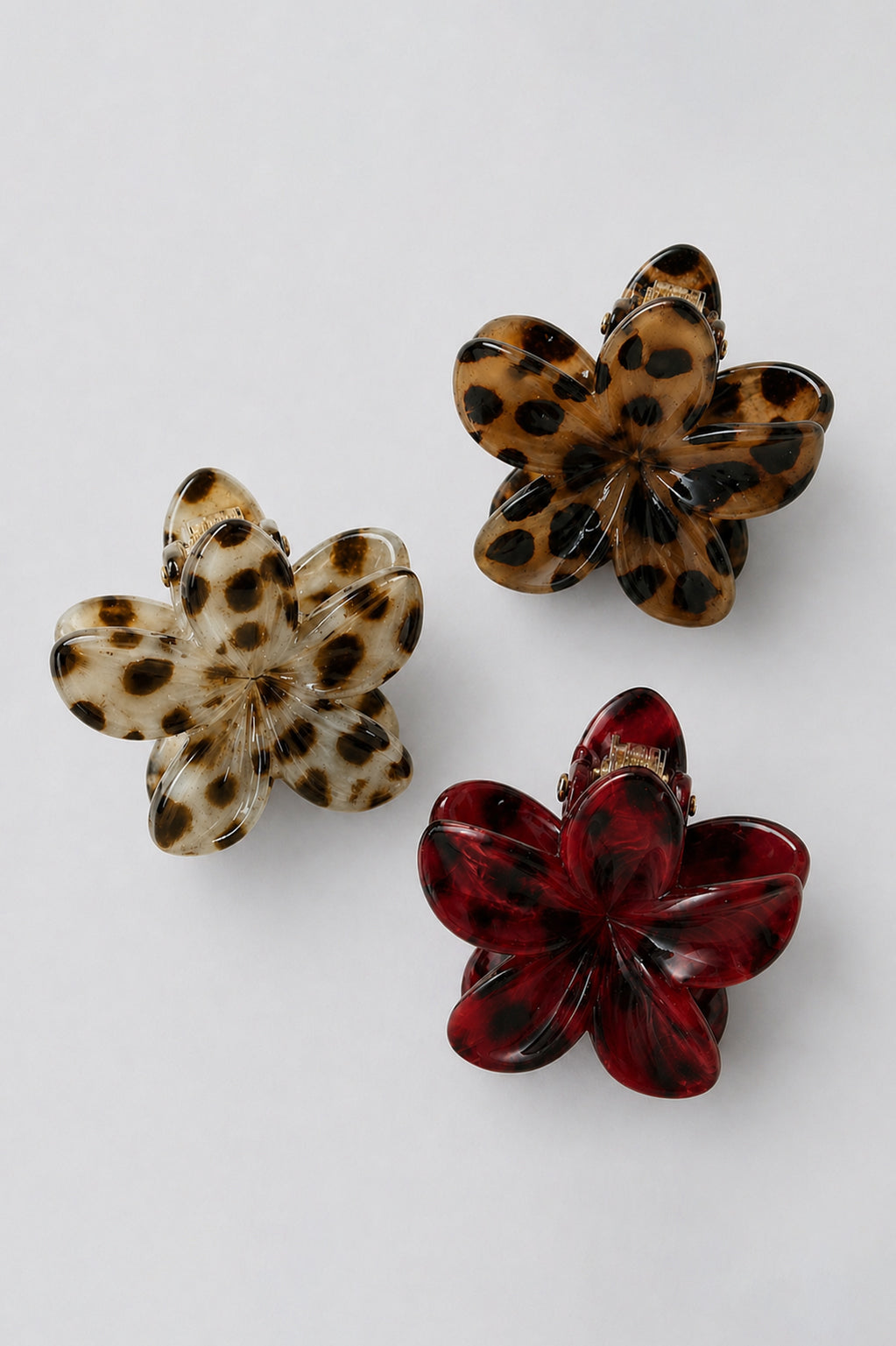 Printed Flower Claw Clips