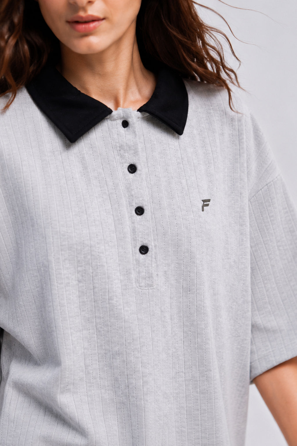 Gray Drop Needle Polo