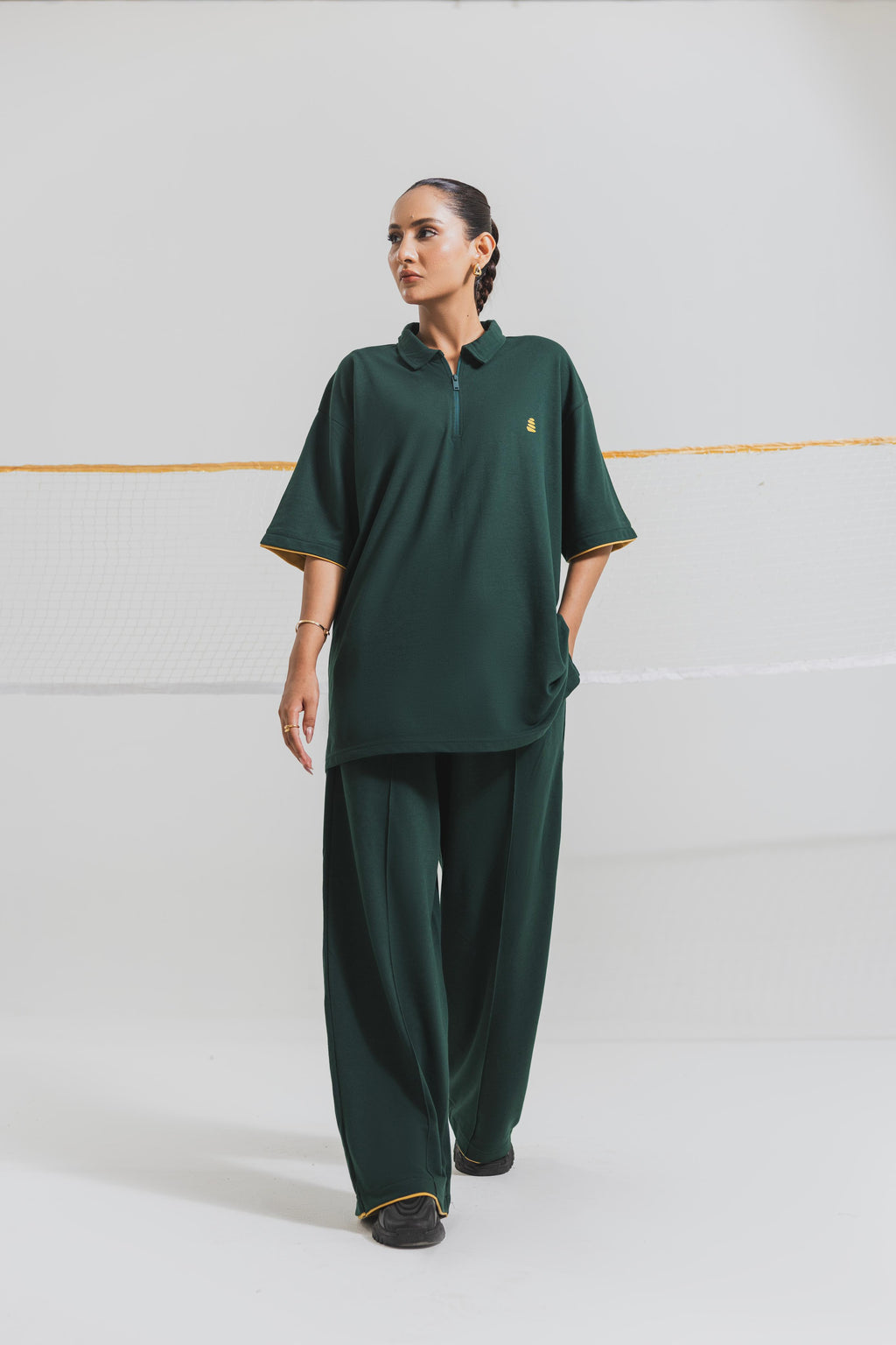 Green Zipper Coord Set