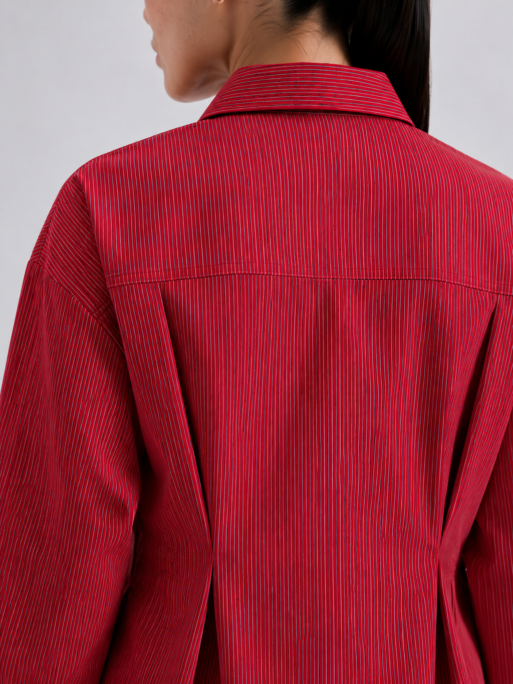 Red Pleated Shirt