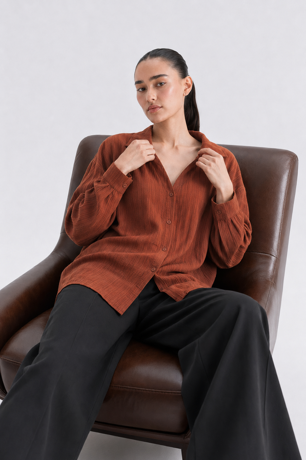Rust Brown Camp Shirt