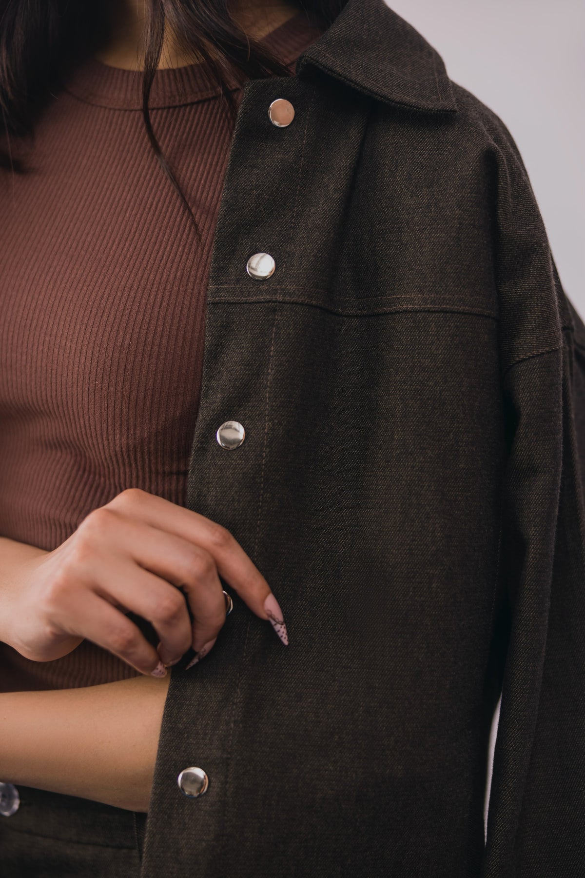 Brown Denim Jacket Coord