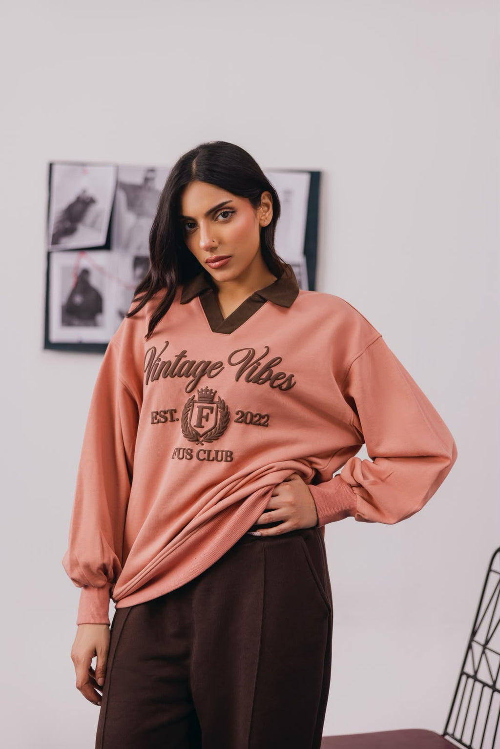 Salmon Printed Sweat