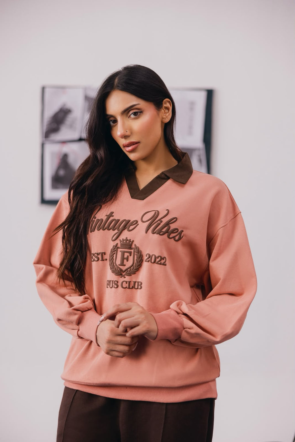 Salmon Printed Sweat