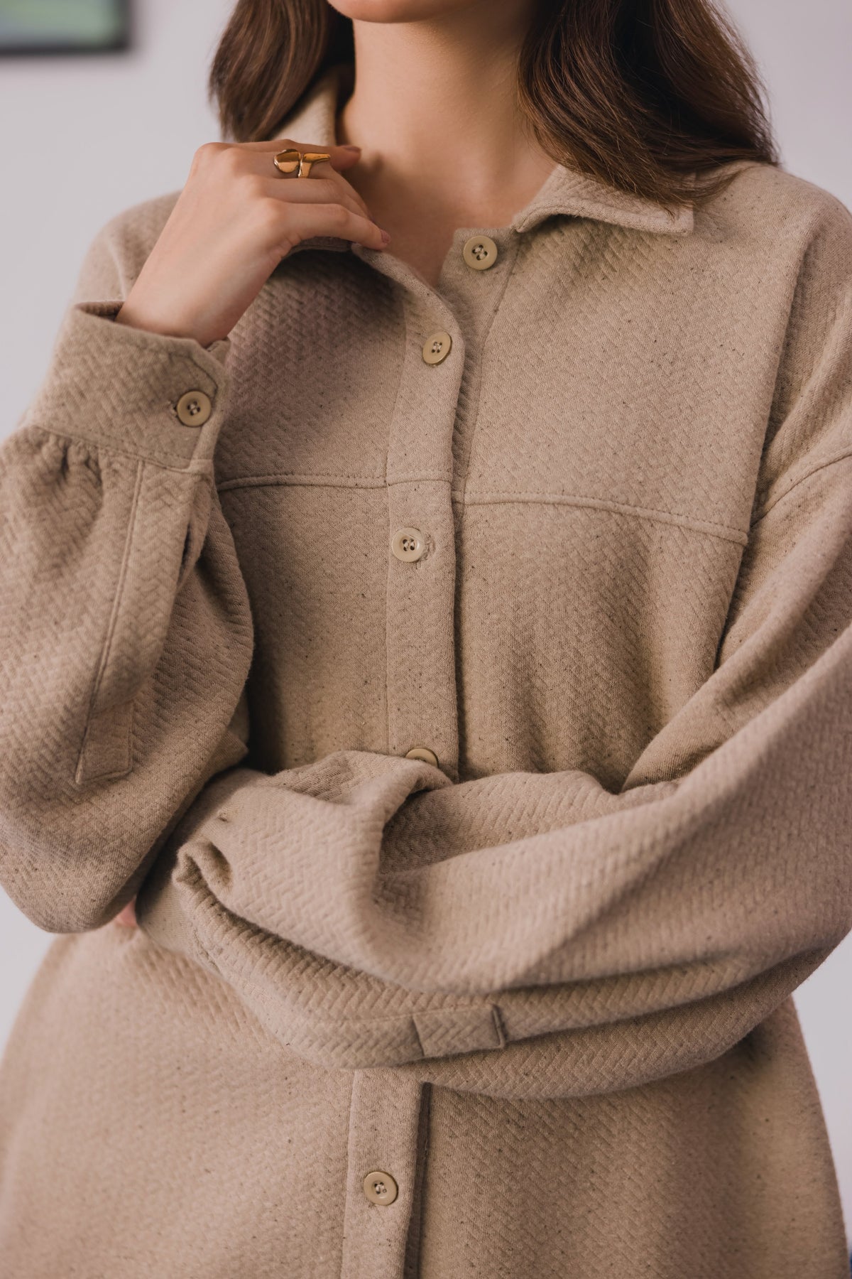 Stone Quilted Shacket