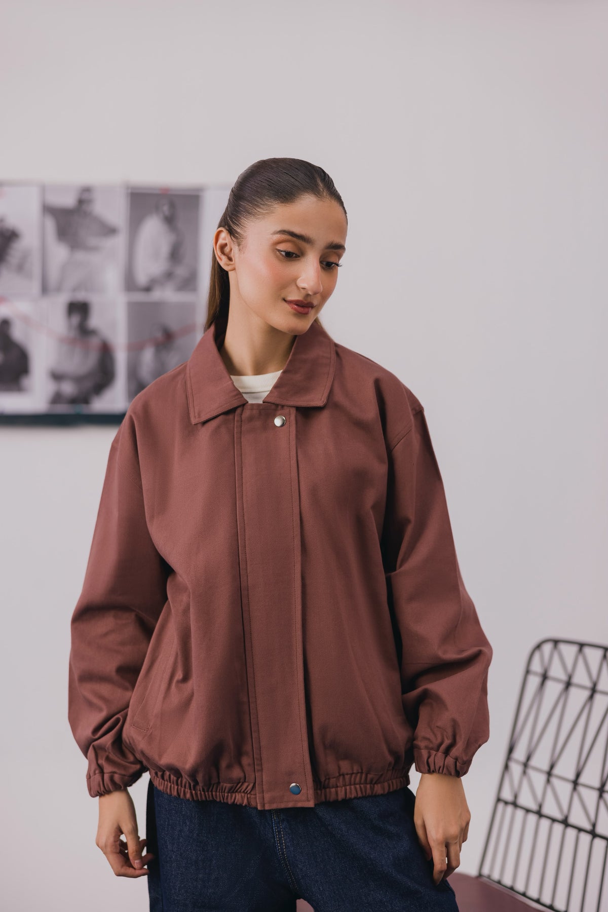 Dark Coral Twill Jacket